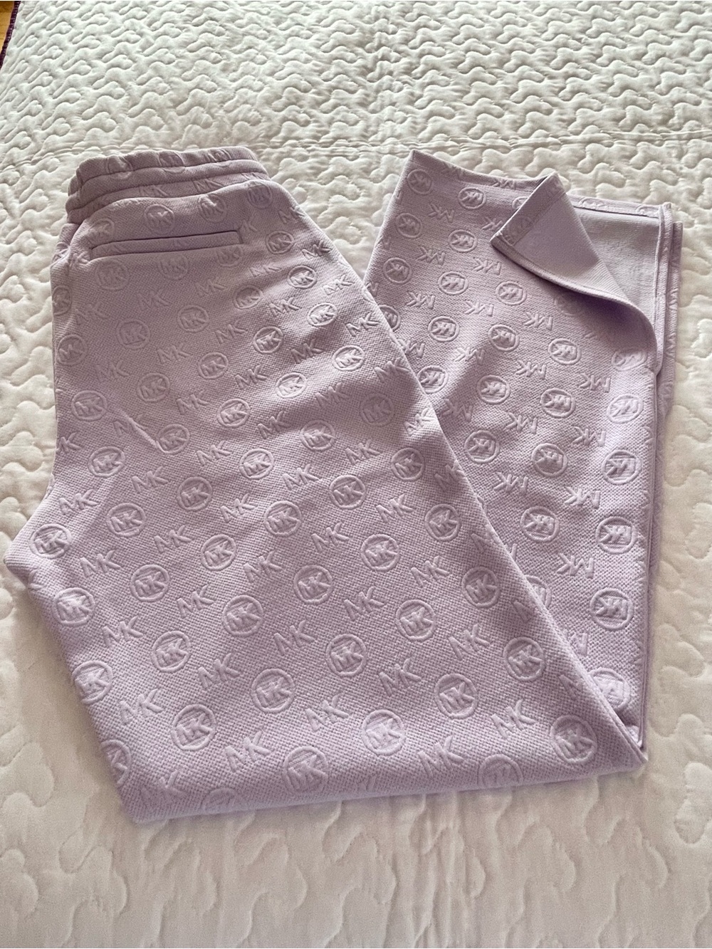 Michael Kors Lilac Logo Drawstring Pants - Picture 2 of 5